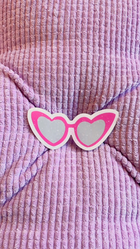 Pink Heart Sunglass Sticker (Glossy)