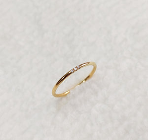 Triple CZ Dainty Ring - Gold Filled