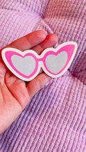 Load image into Gallery viewer, Pink Heart Sunglass Sticker (Glossy)