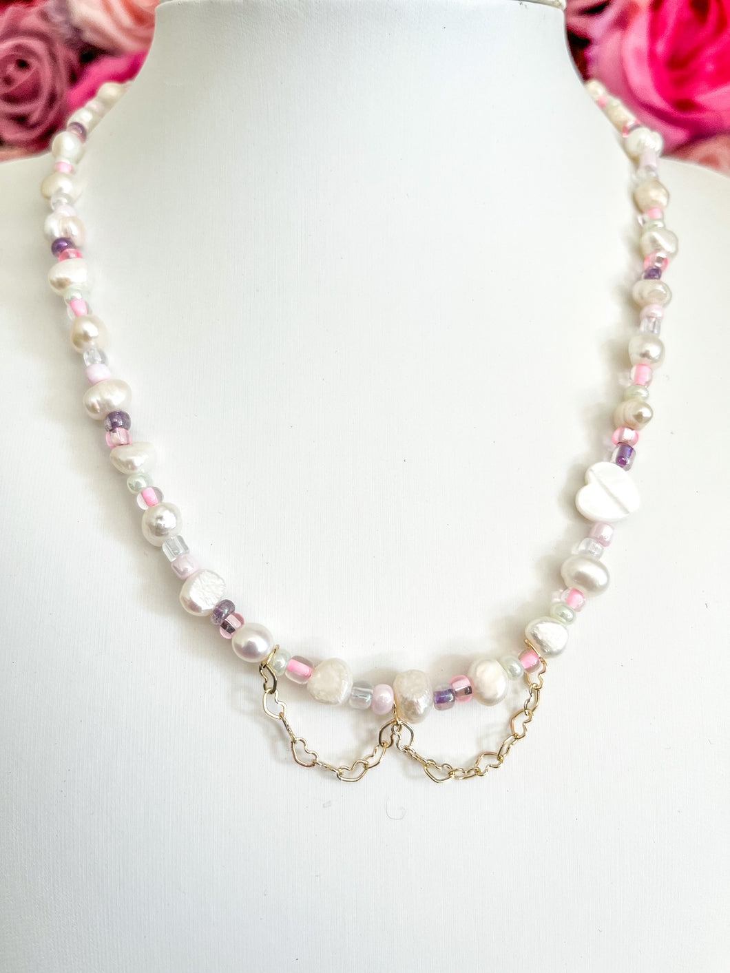 Freshwater Pearl Necklace - GF Hearts