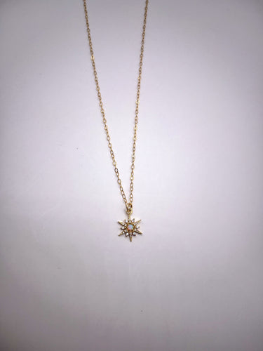 Celestial Opal Star Necklace - Gold Filled