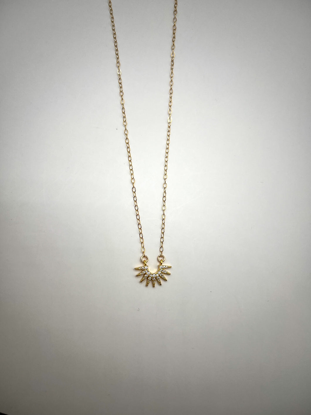 CZ Sunburst Necklace - Gold Filled