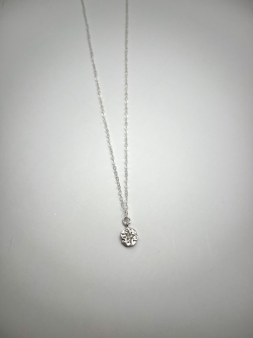 CZ Star Pendant Necklace - Sterling Silver