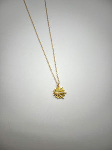 Opal Sunburst Pendant Necklace - Gold Filled