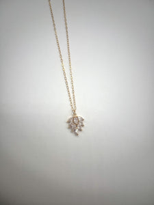 CZ Leaf Necklace - Gold Filled
