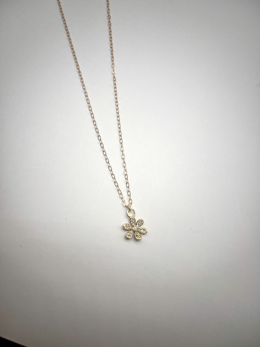 Flower Opal Necklace - Gold Filled