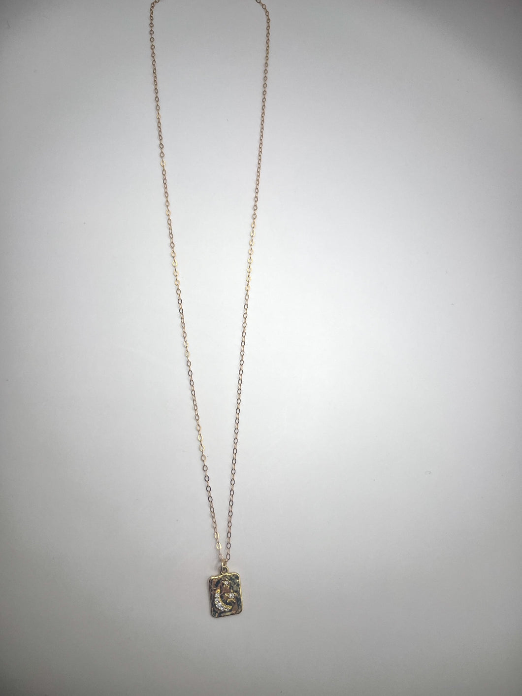 Celestial Moon and Star Bar Necklace - Gold Filled