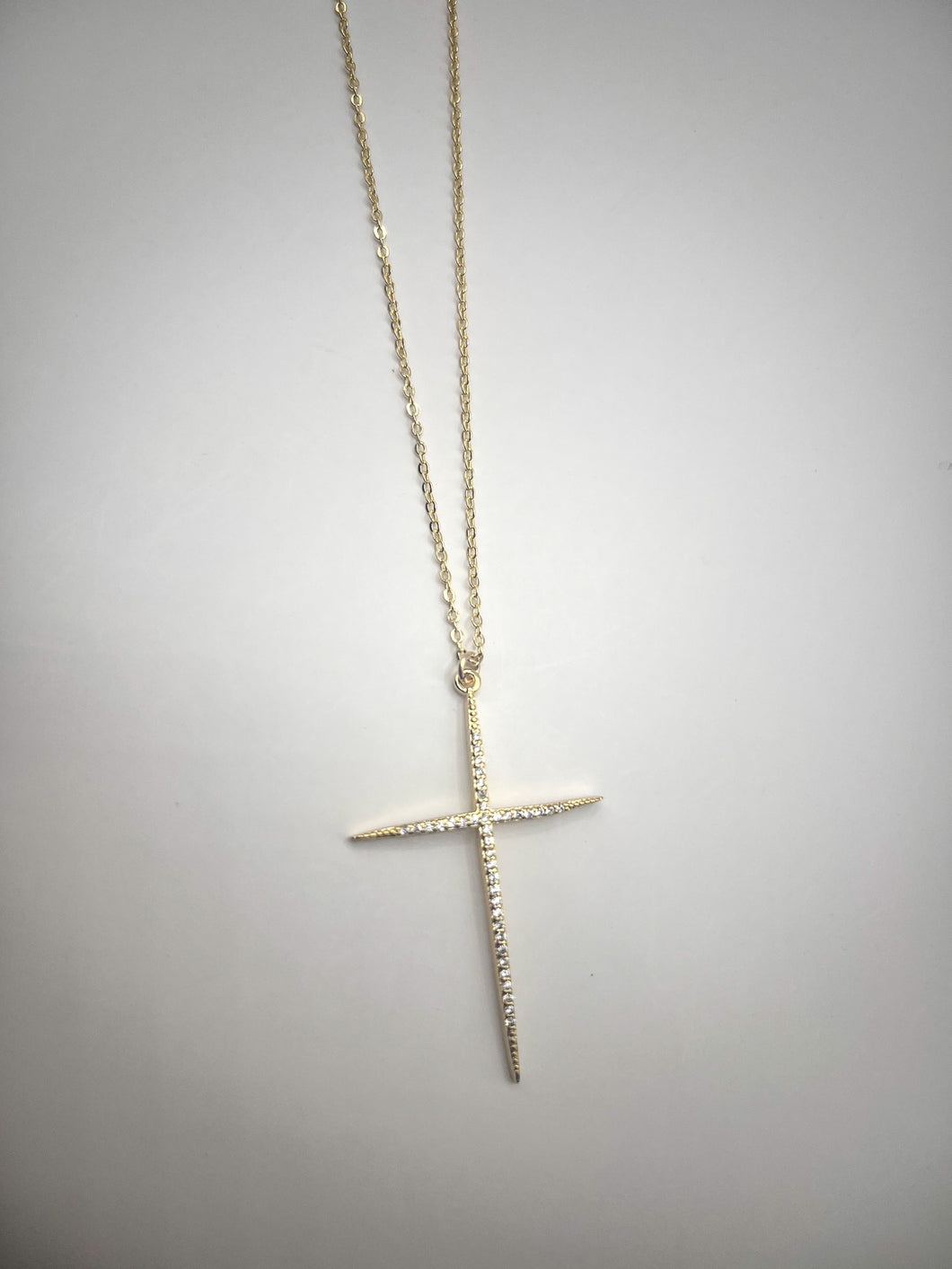 CZ Cross Necklace - Gold Filled