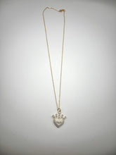 Load image into Gallery viewer, White Evil Eye Heart Necklace - Gold Filled